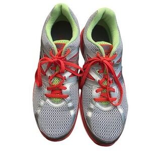 Nike Dual Fusion Run 2 Womens 11 Silver Orange Lime Green Running Shoes Bright
